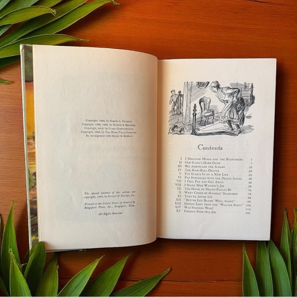 VINTAGE 1948 The Adventures of Huckleberry Finn by Mark Twain | Illustrated - Picture 12 of 14